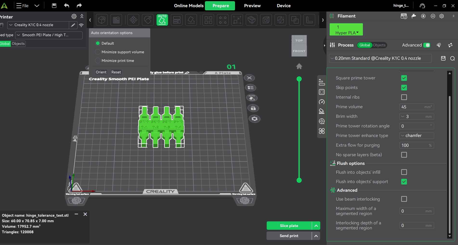 Creality Auto Orientation