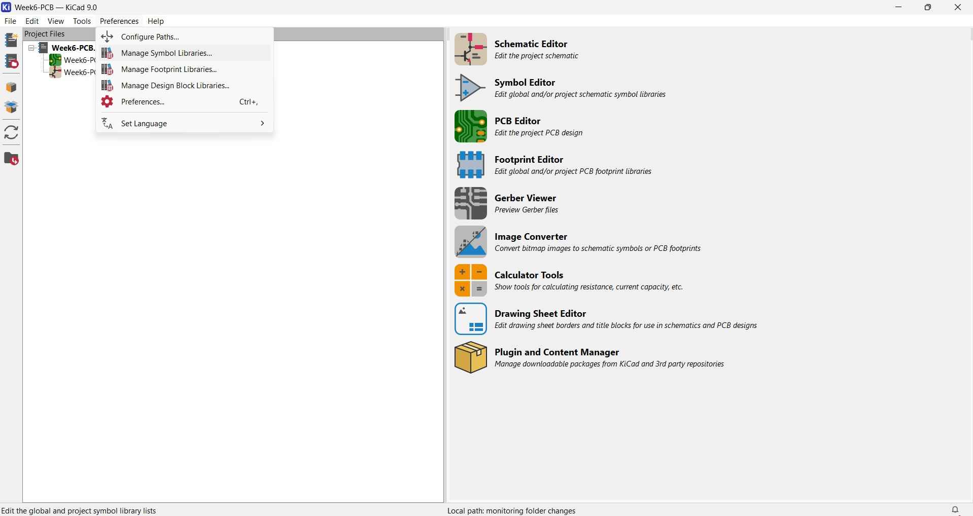 Preferences Menu Manage Symbol
