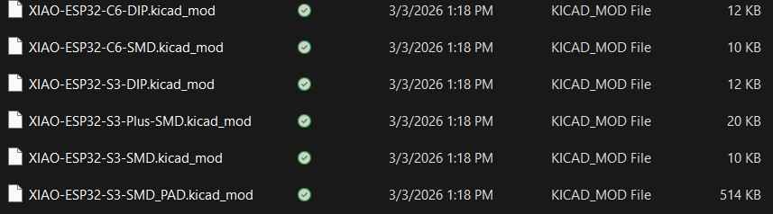 Downloaded footprint files