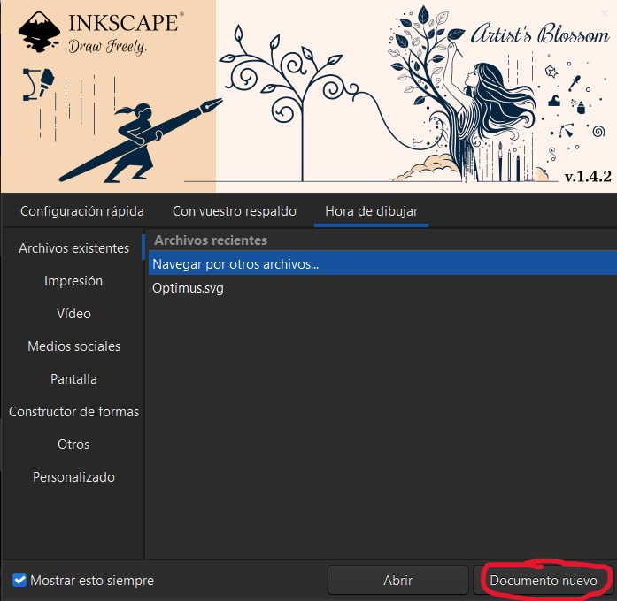 Inkscape New Document