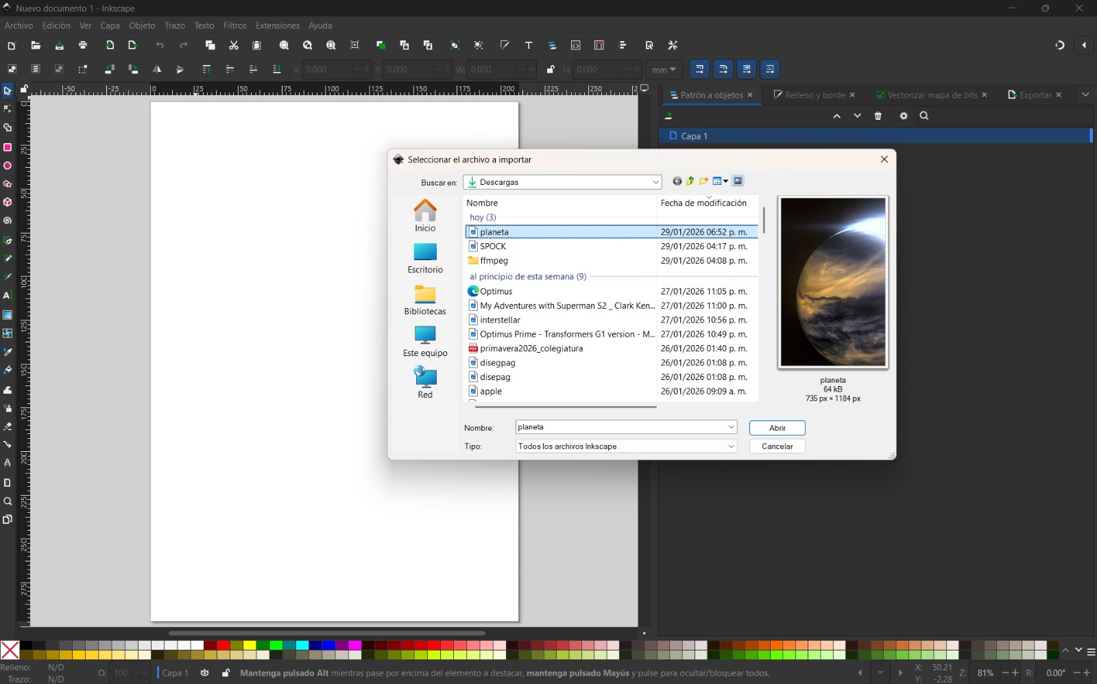 Inkscape Import Image