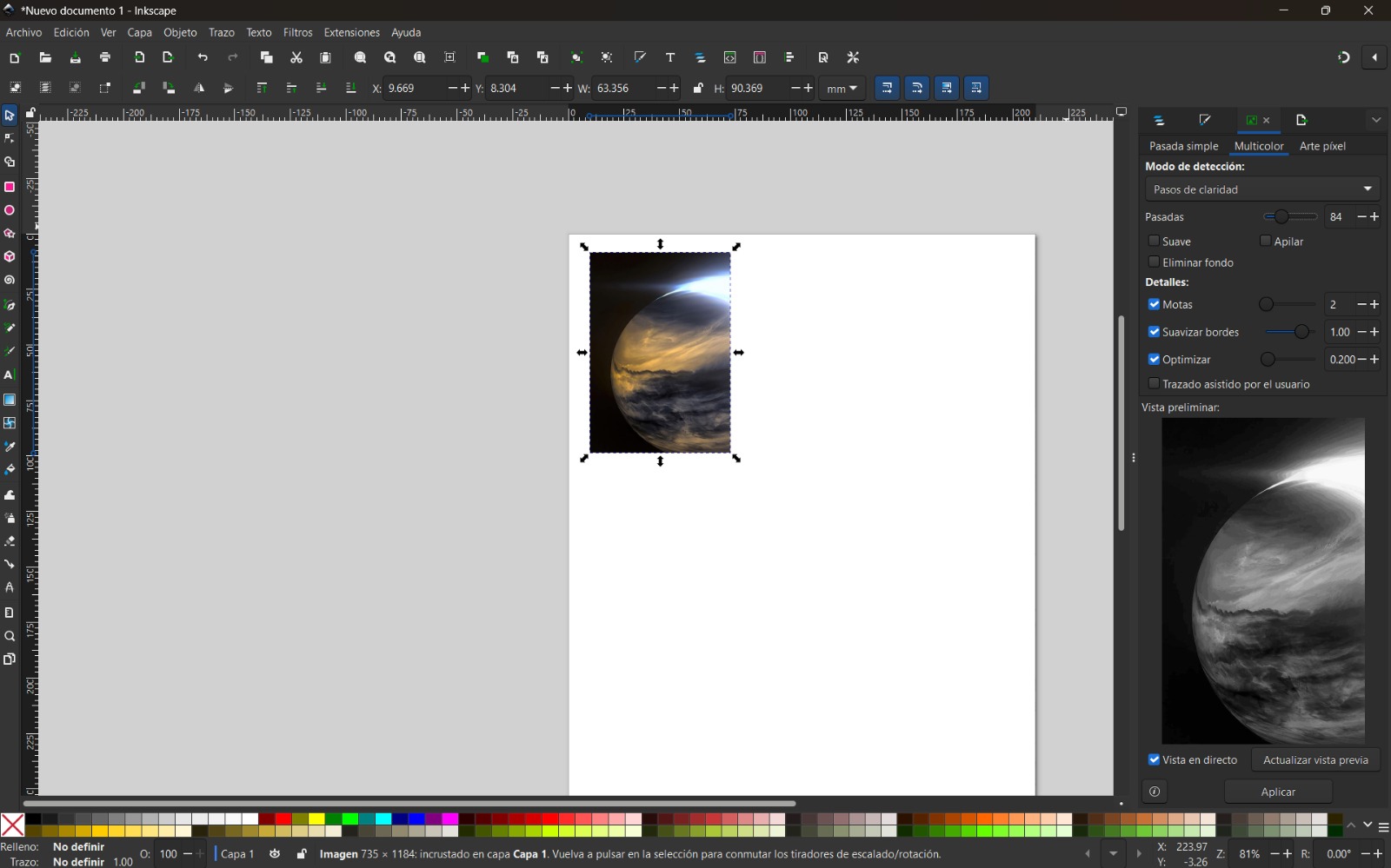 Inkscape Trace Bitmap Options