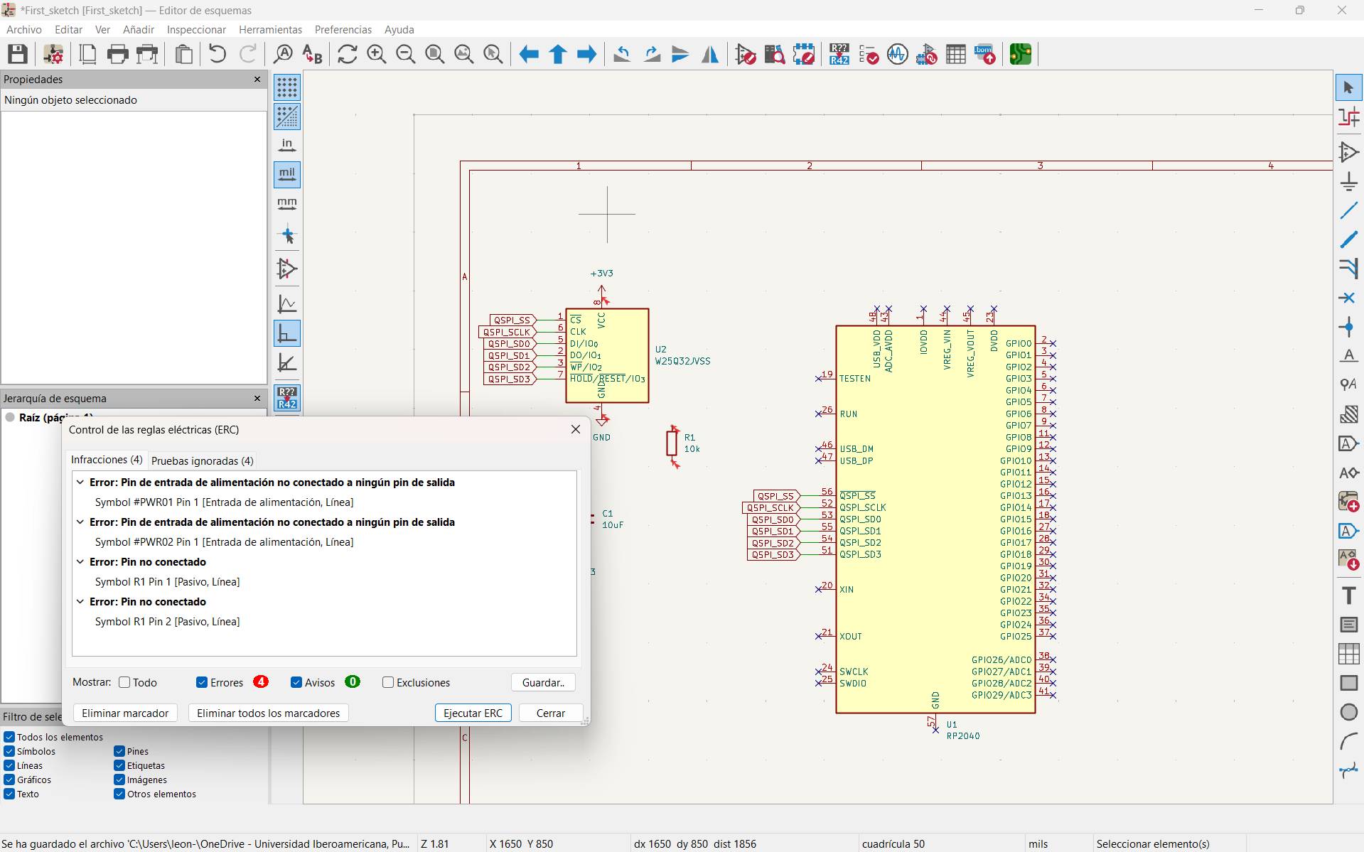 Unconnected pin error