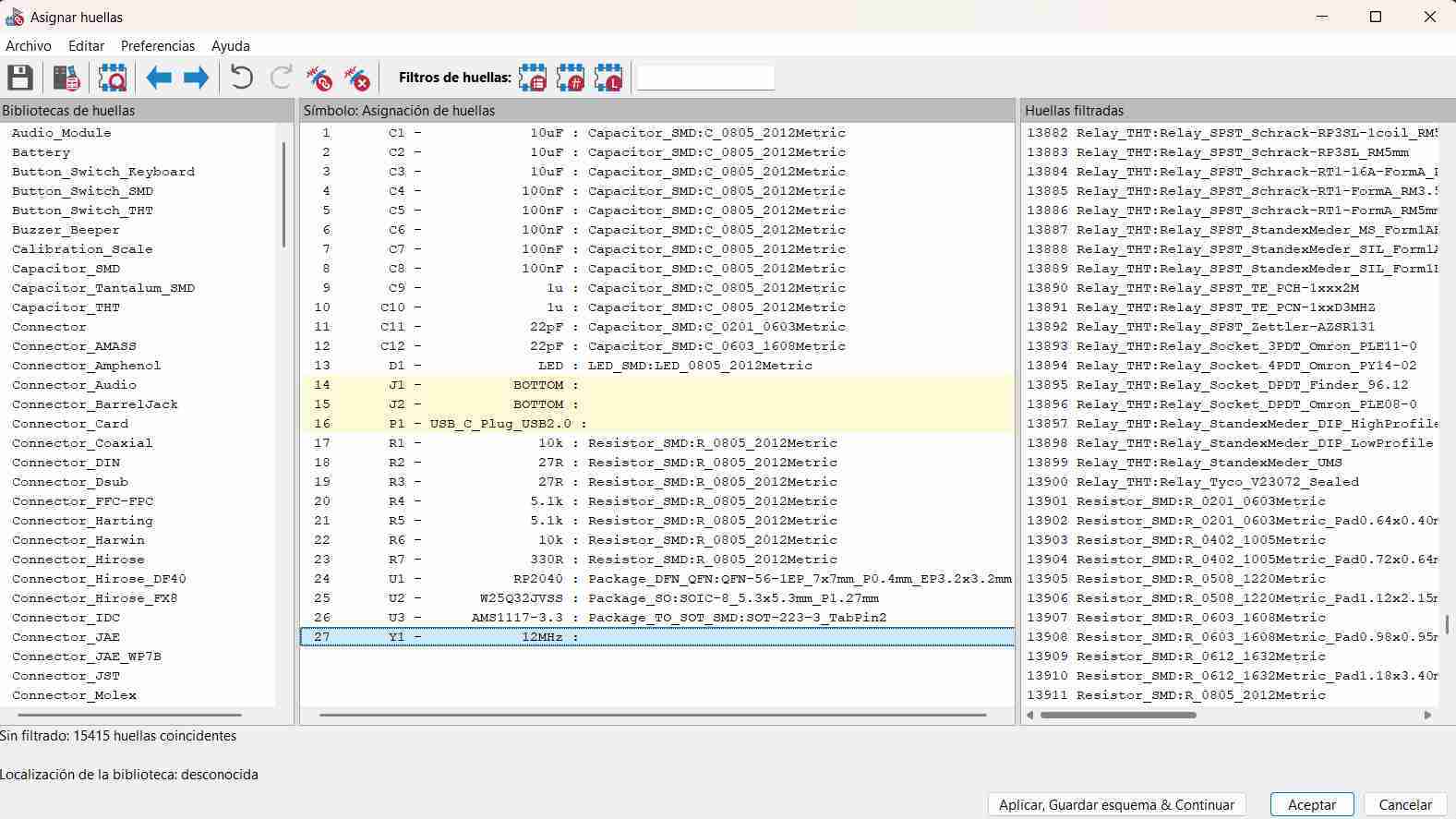 Footprint assignment error