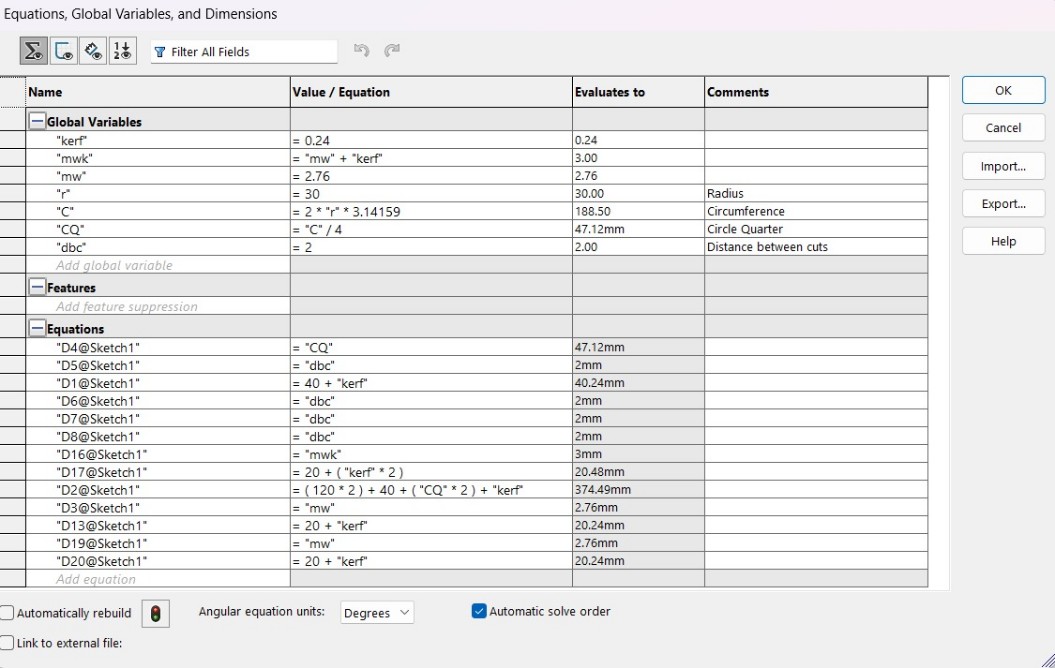 External Wall Equations