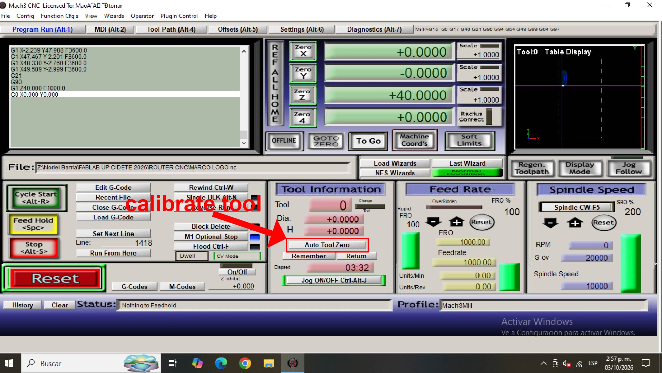 Machine configuration