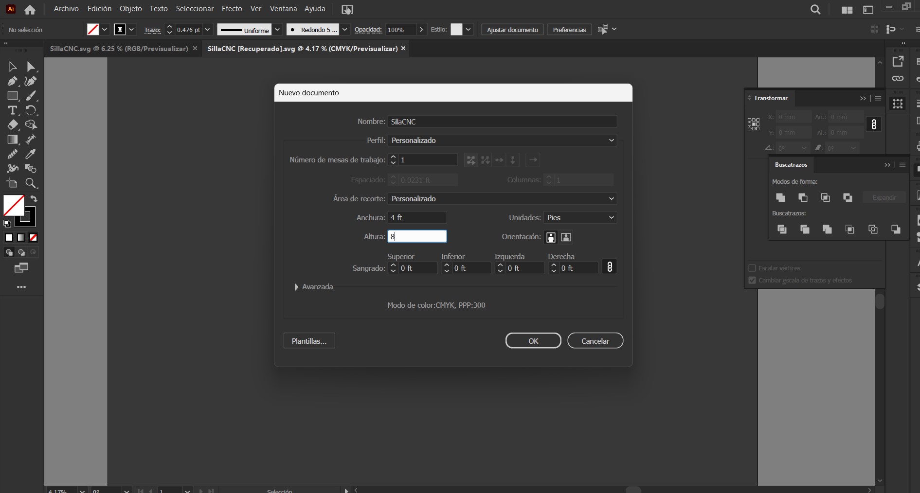 Illustrator workspace