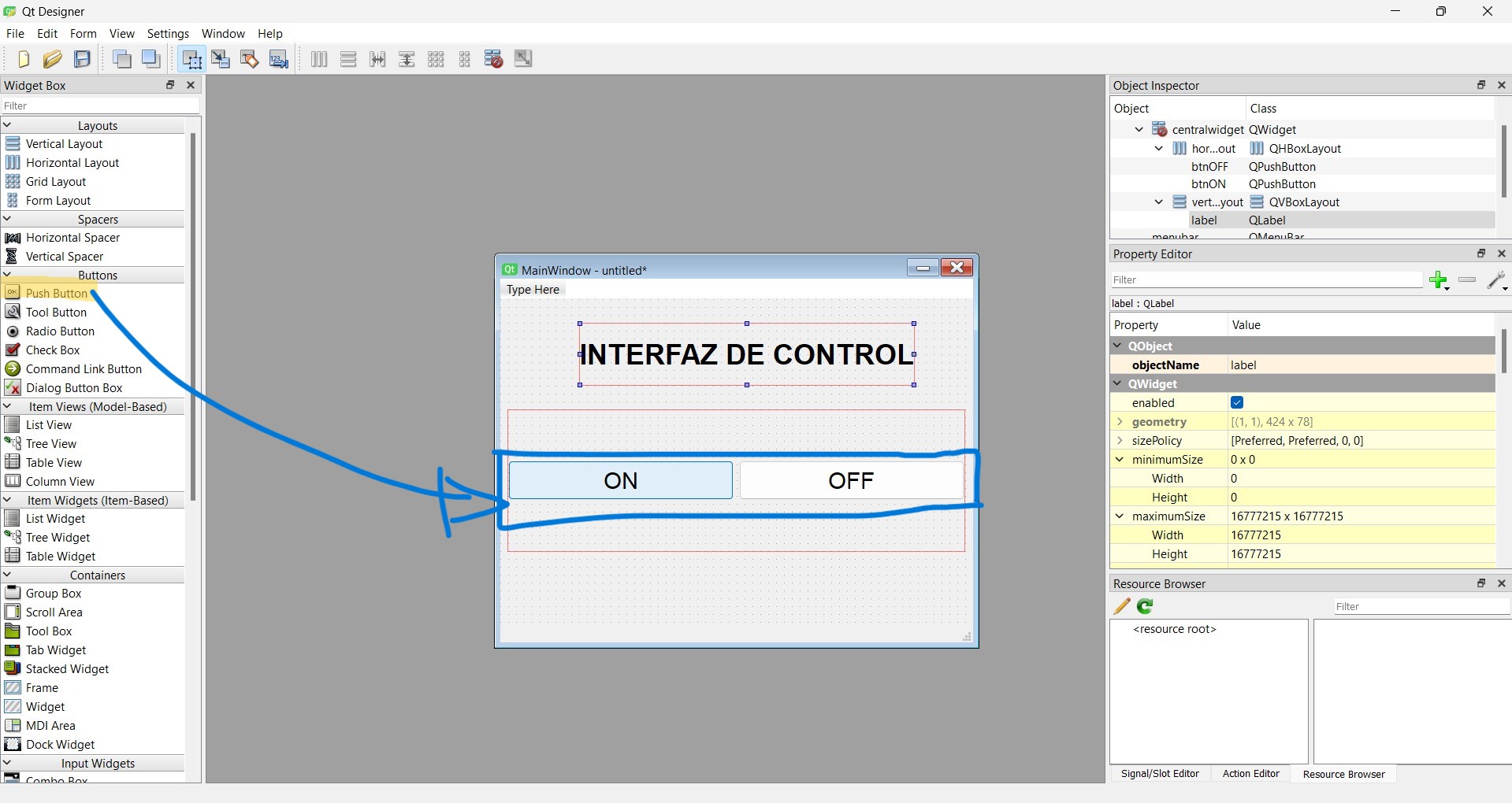 Buttons Interface