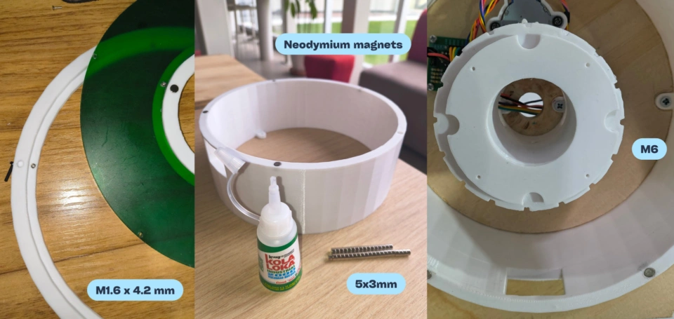 Magnets and screw assembly details