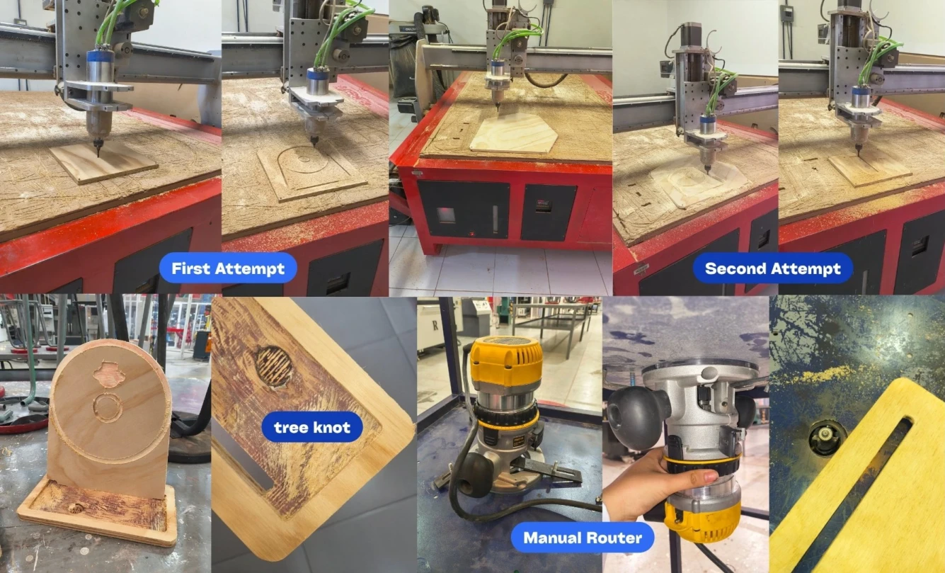 CNC routed plywood base for the smart pill dispenser