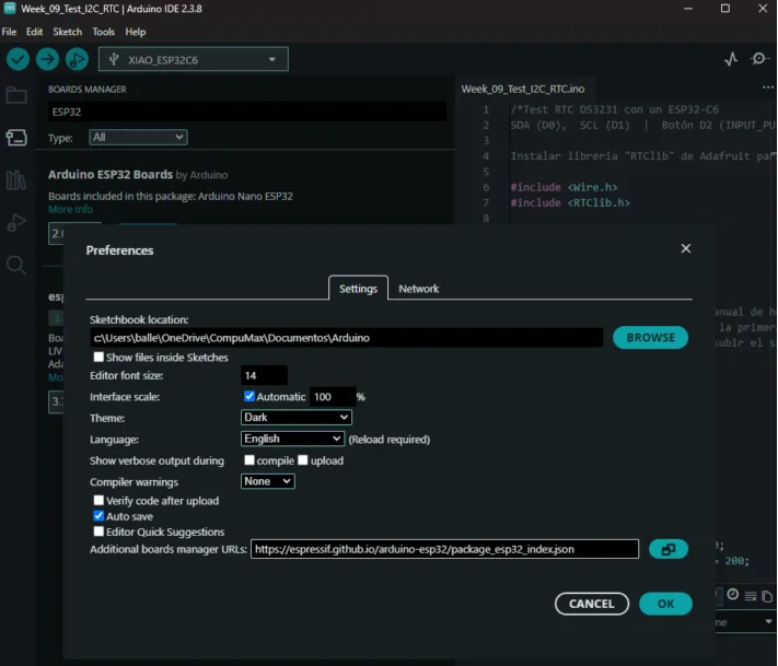 Arduino IDE Preferences