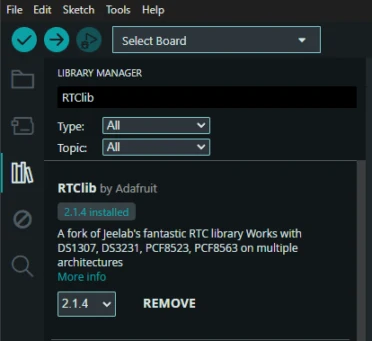 Installing RTClib