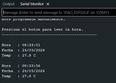 Serial Monitor output with time and temperature