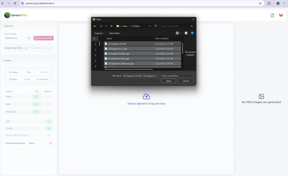 Gerber2PNG interface