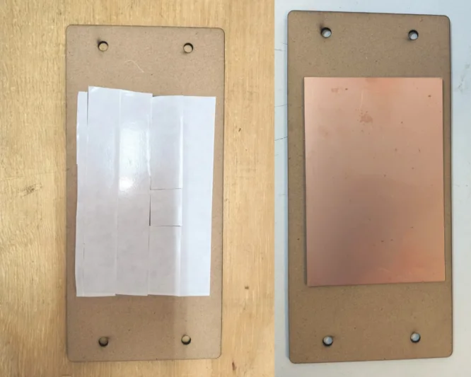 Attaching copper board