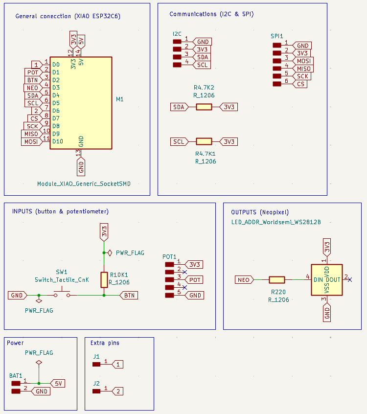 KiCad schematic for the ESP32-C6 modular PCB