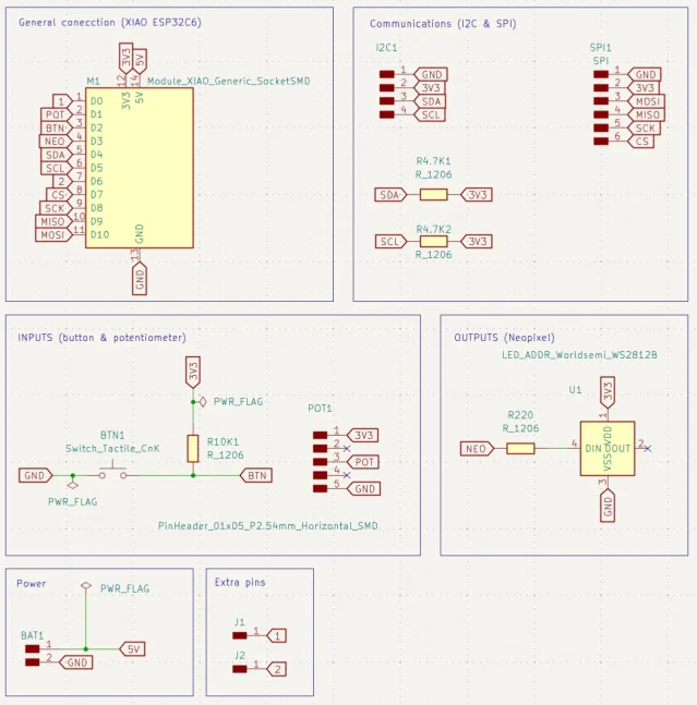 KiCad schematic for the ESP32-C6 modular PCB