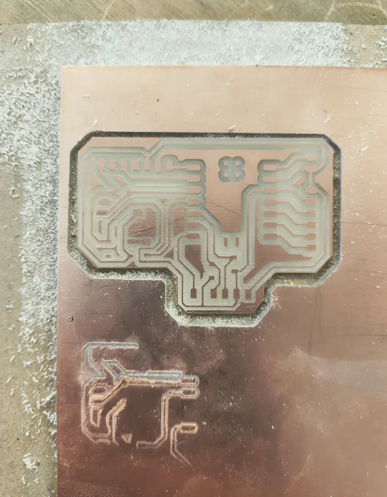 Freshly milled PCB before soldering