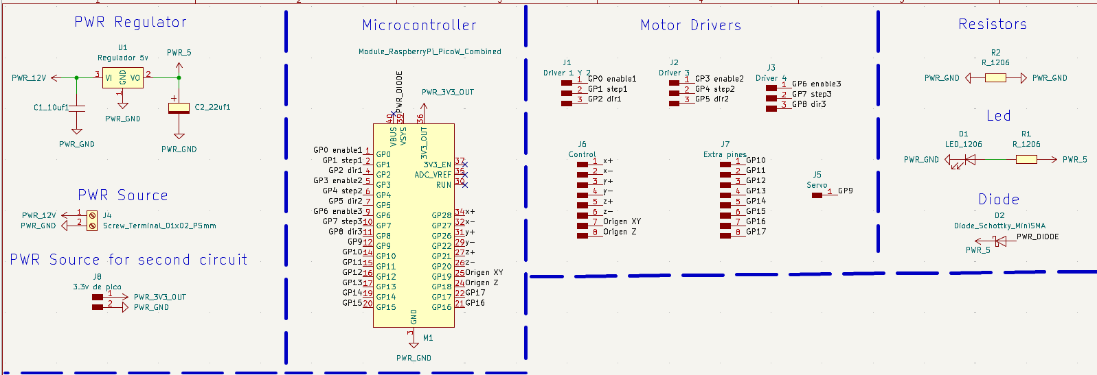 Microcontroller board schematic