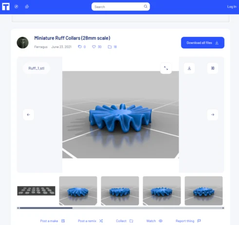 Clown collar model from Thingiverse
