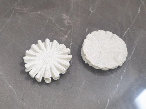 Demolded plaster collar cast from the gelatin mold