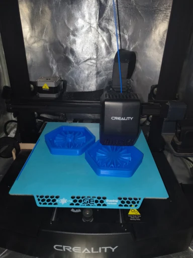 3D printed PLA mold halves fresh off the printer