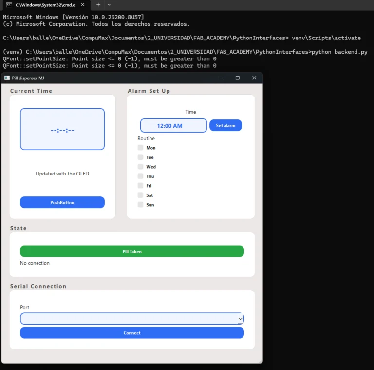 Final result after running the app with the updated interface