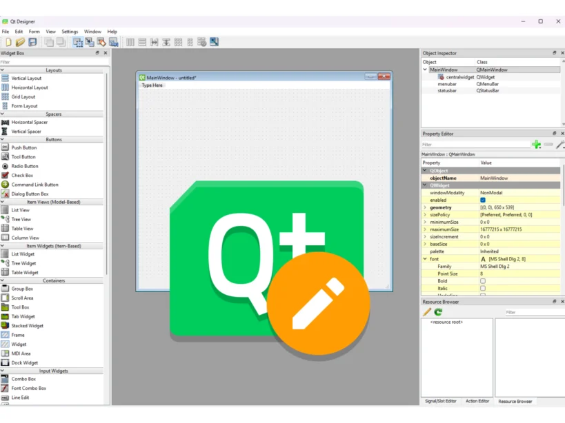 Qt Designer main interface