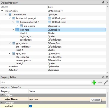 Qt Designer Object Inspector and objectName property
