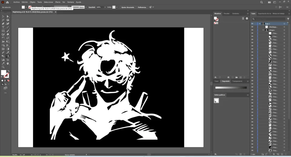 Exporting finalized graphic