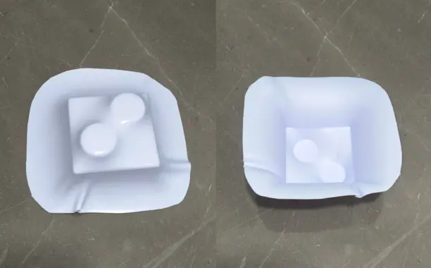 Draft angle defect in cube component