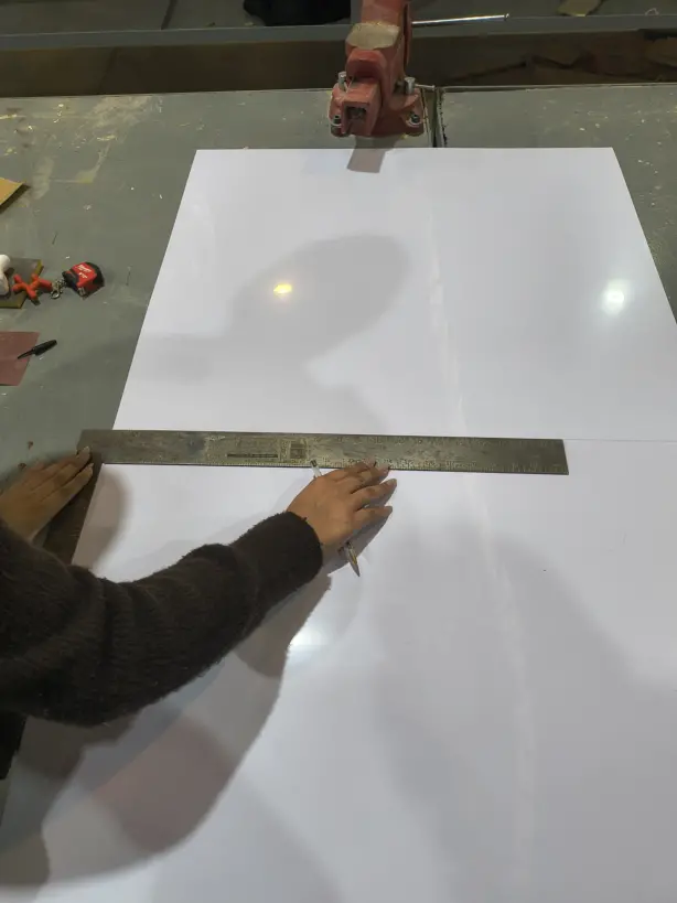 Measuring styrene sheet profile