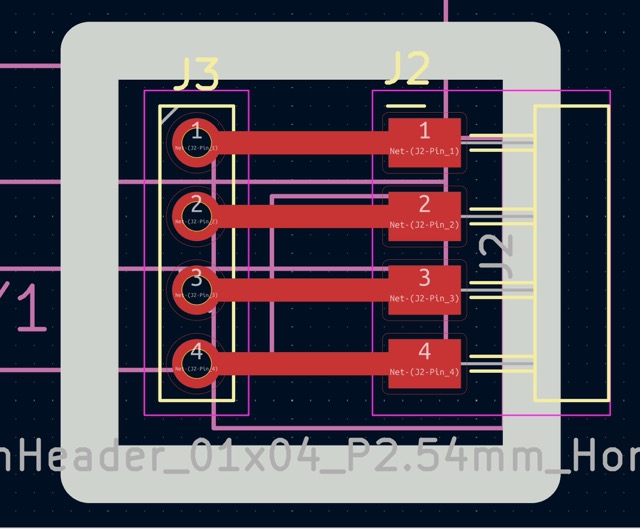 Second extra PCB with pin headers for button output, fabricated on the Monofab