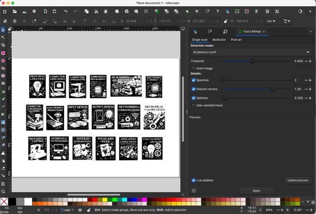 Path → Trace Bitmap function in Inkscape