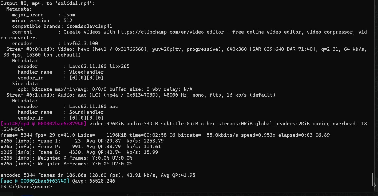 FFMPEG Command Running
