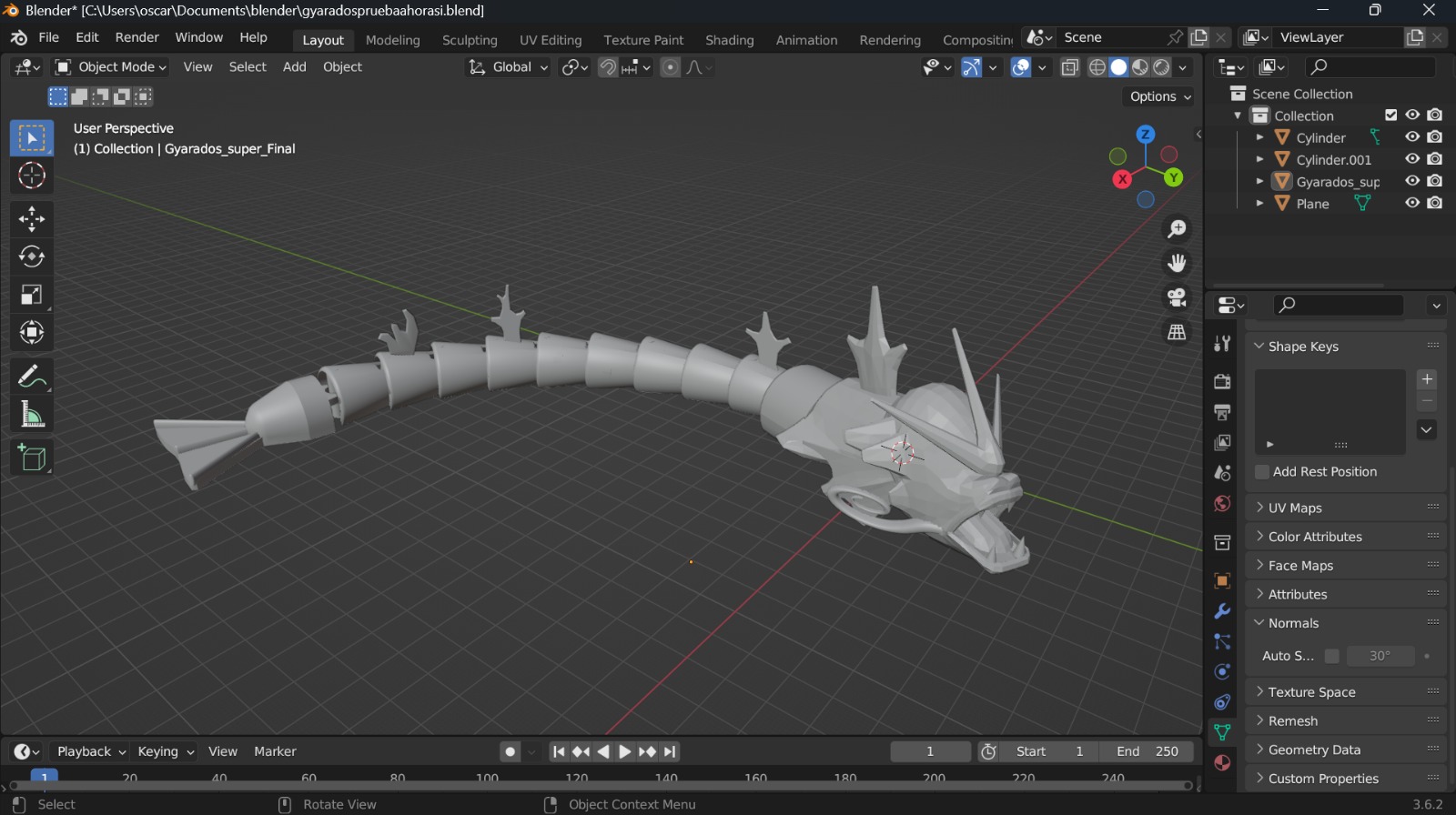 Gyarados in Blender