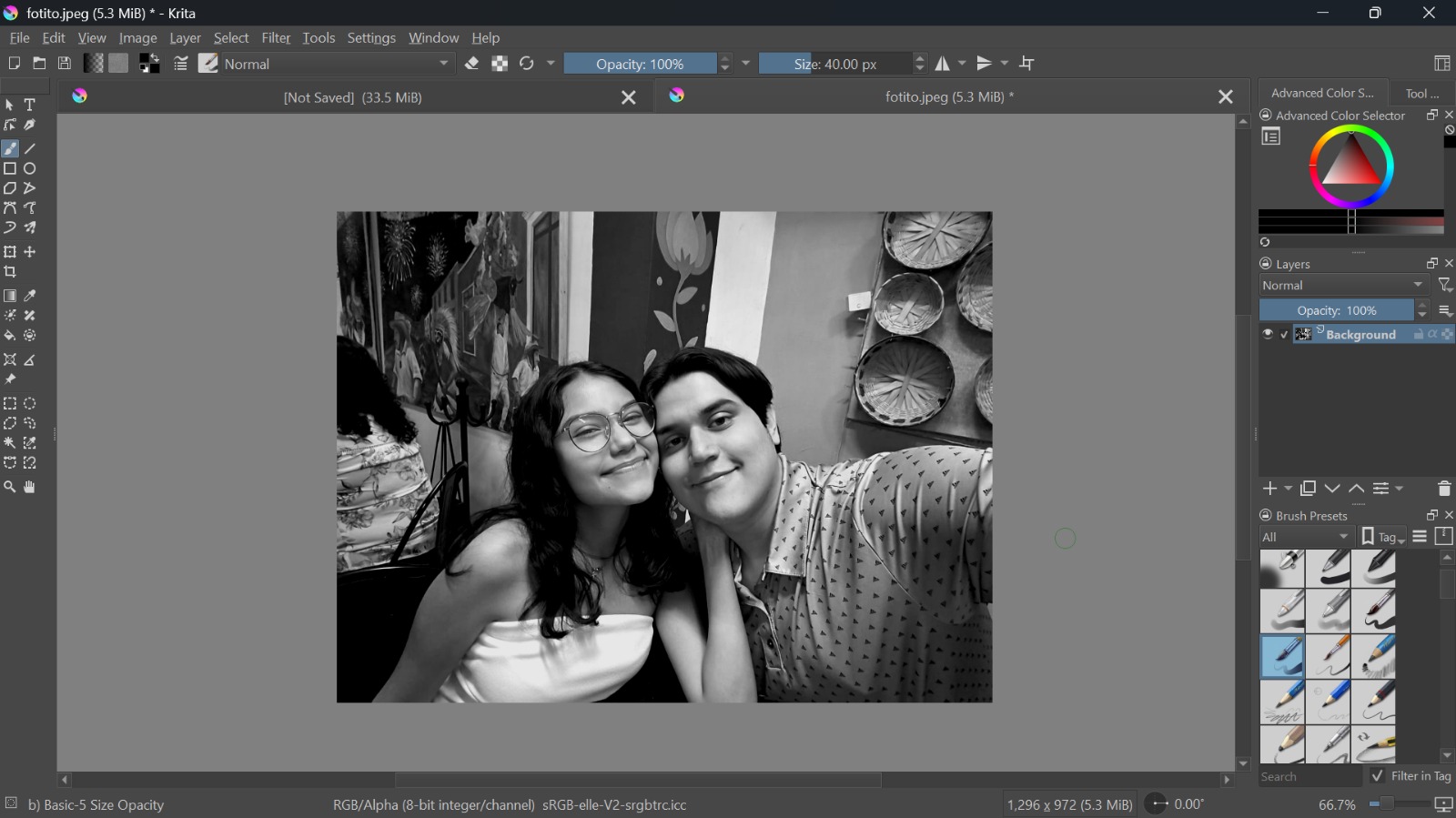 Krita Grayscale Image