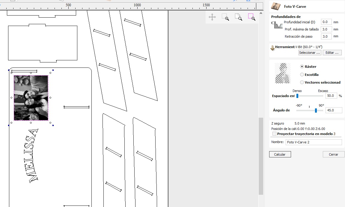 VCarve function setup for engraving