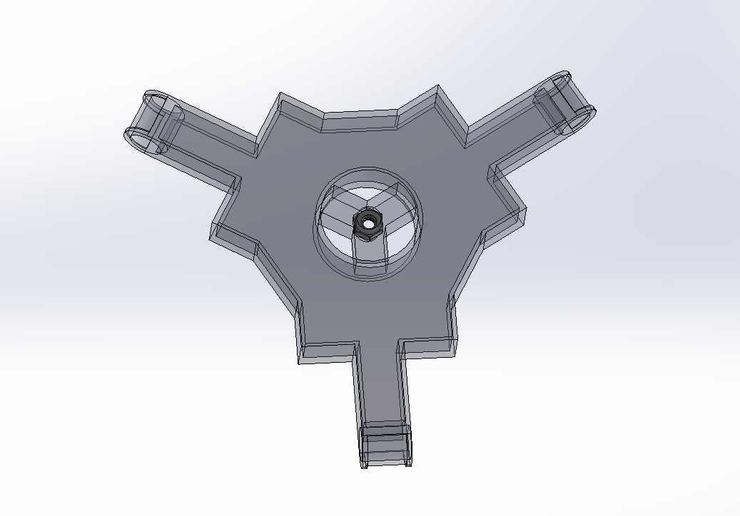 Transparent CAD view highlighting the internal nut placement