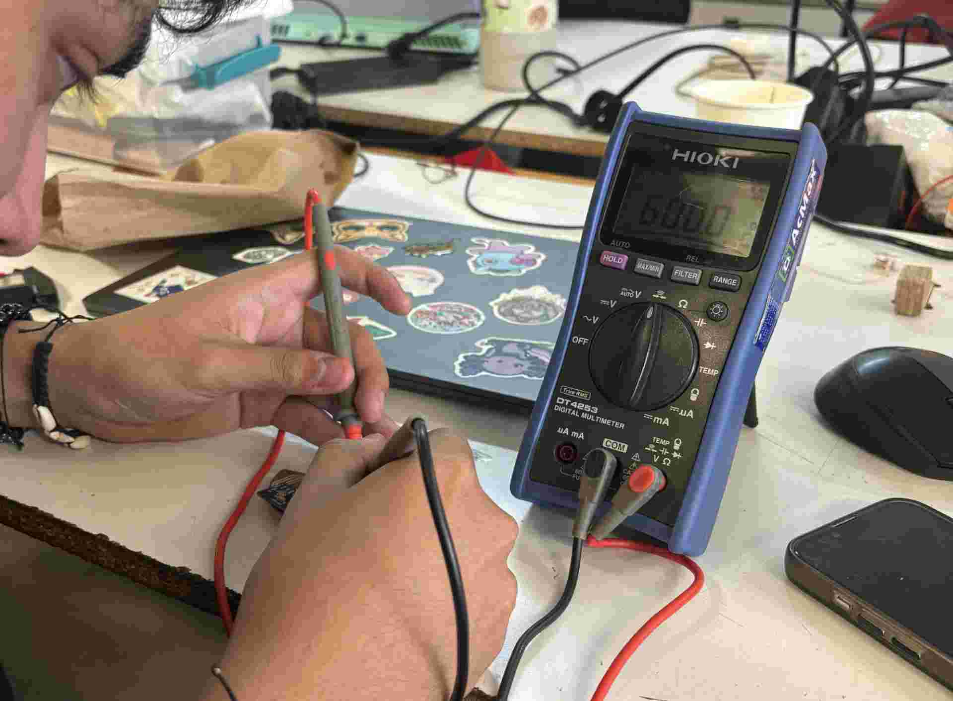 Testing continuity with a multimeter