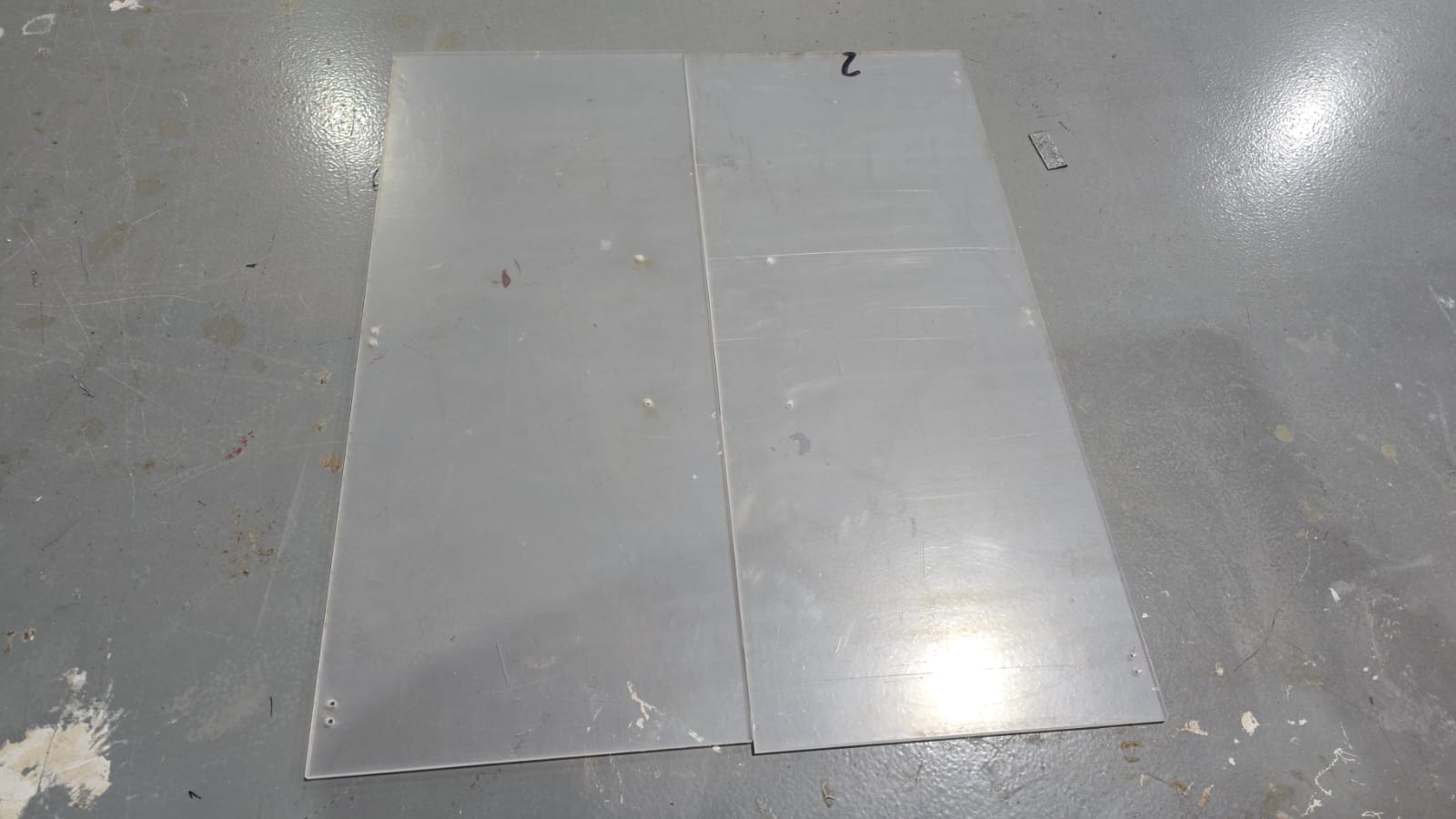 Laser-cut acrylic doors with hinge and handle holes