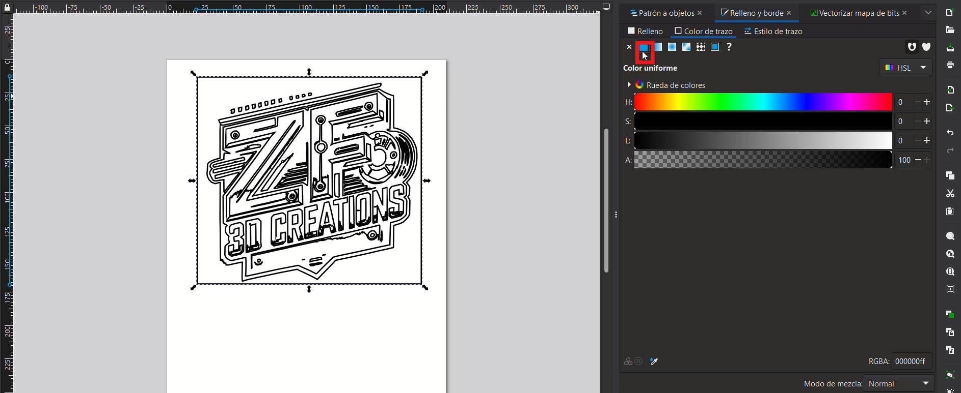 Final clean vector outline in Inkscape