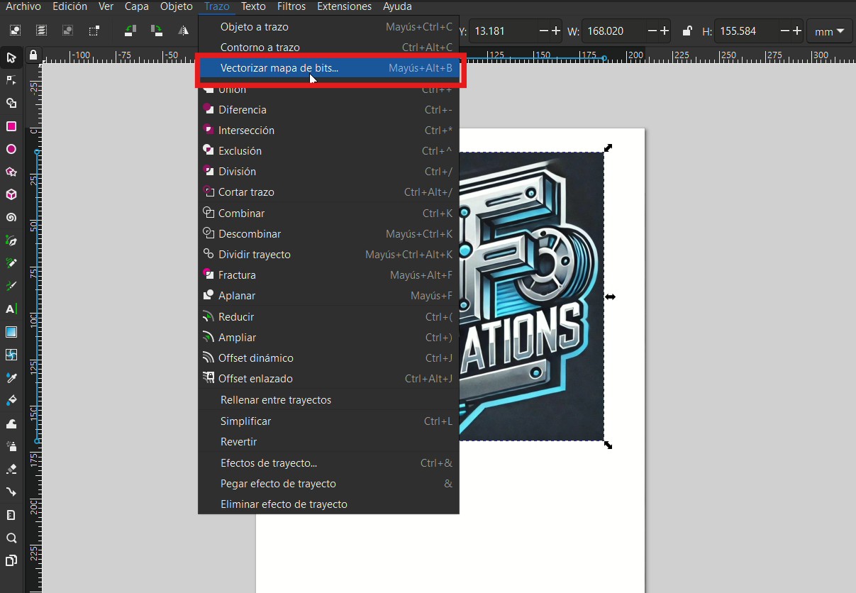 Inkscape menu Path → Trace Bitmap