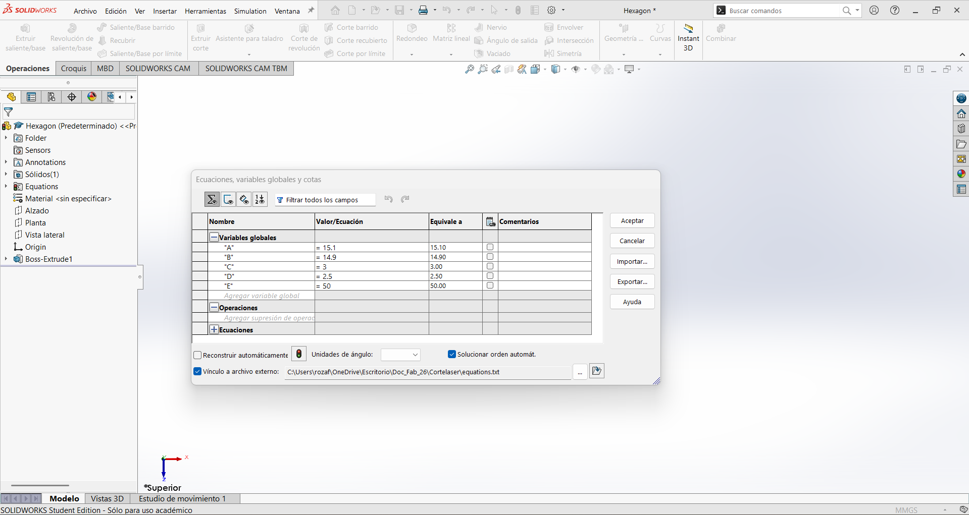 SolidWorks Global Variables