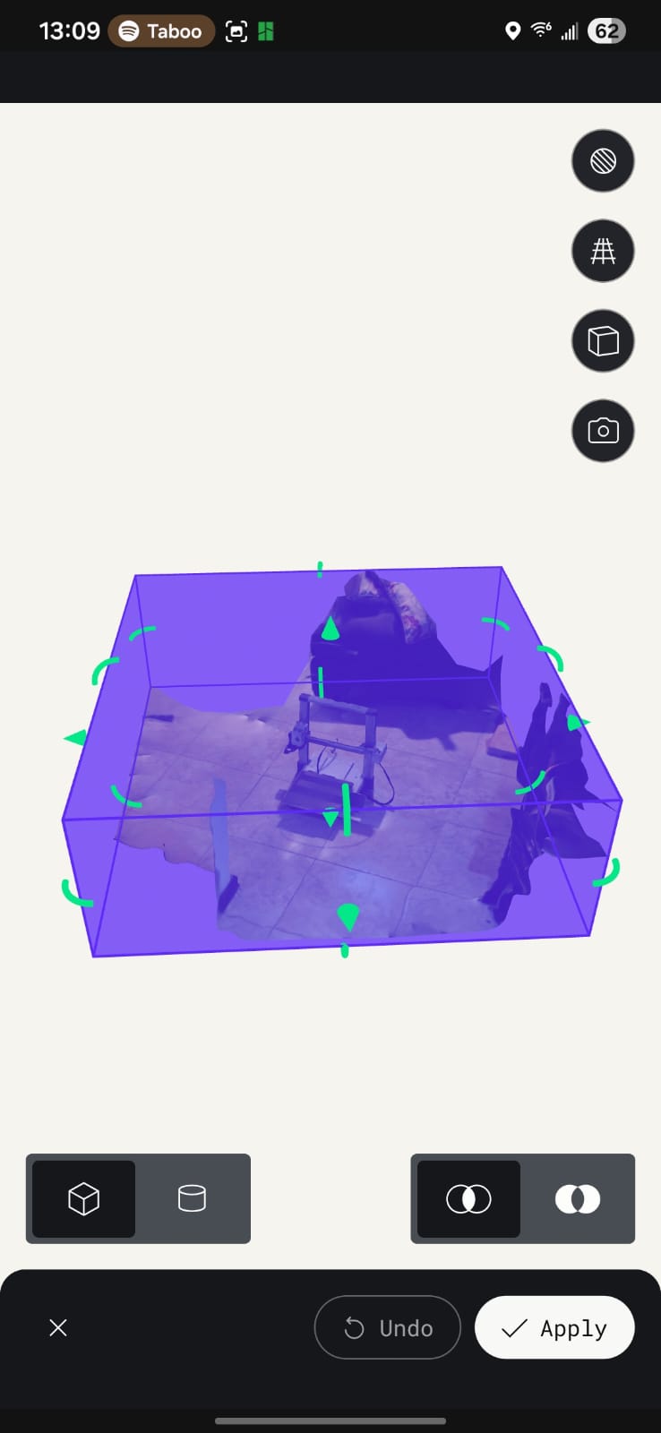 Cropped 3D model