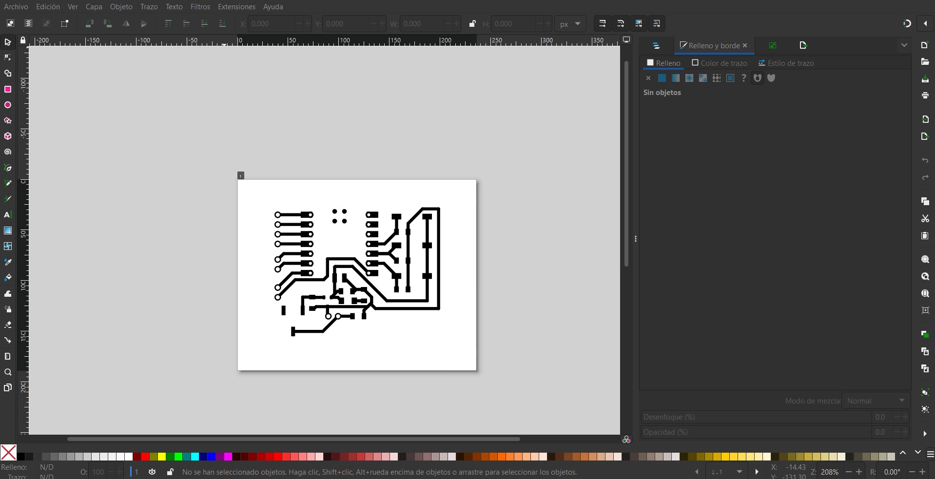 PCB SVG prepared in Inkscape