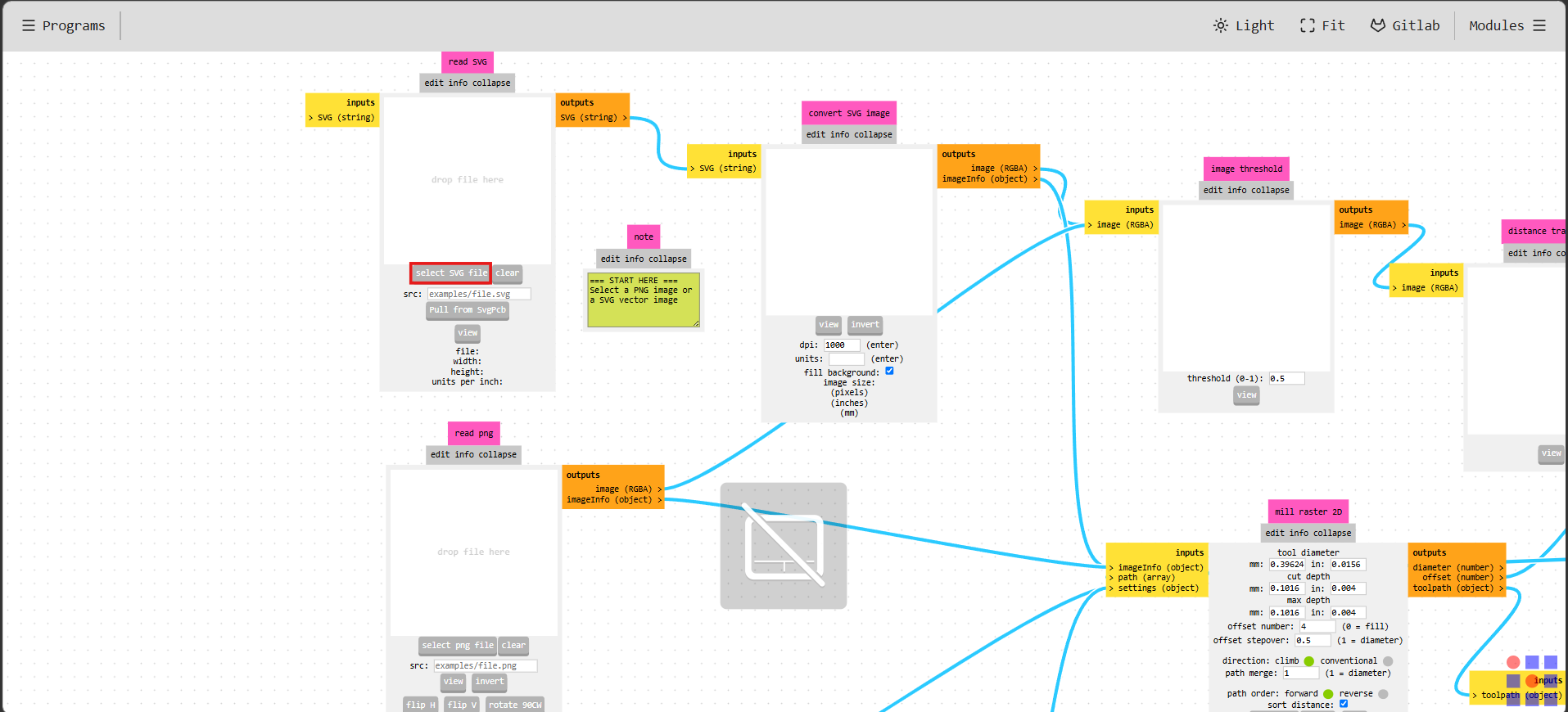 mods read SVG module with select SVG file button highlighted