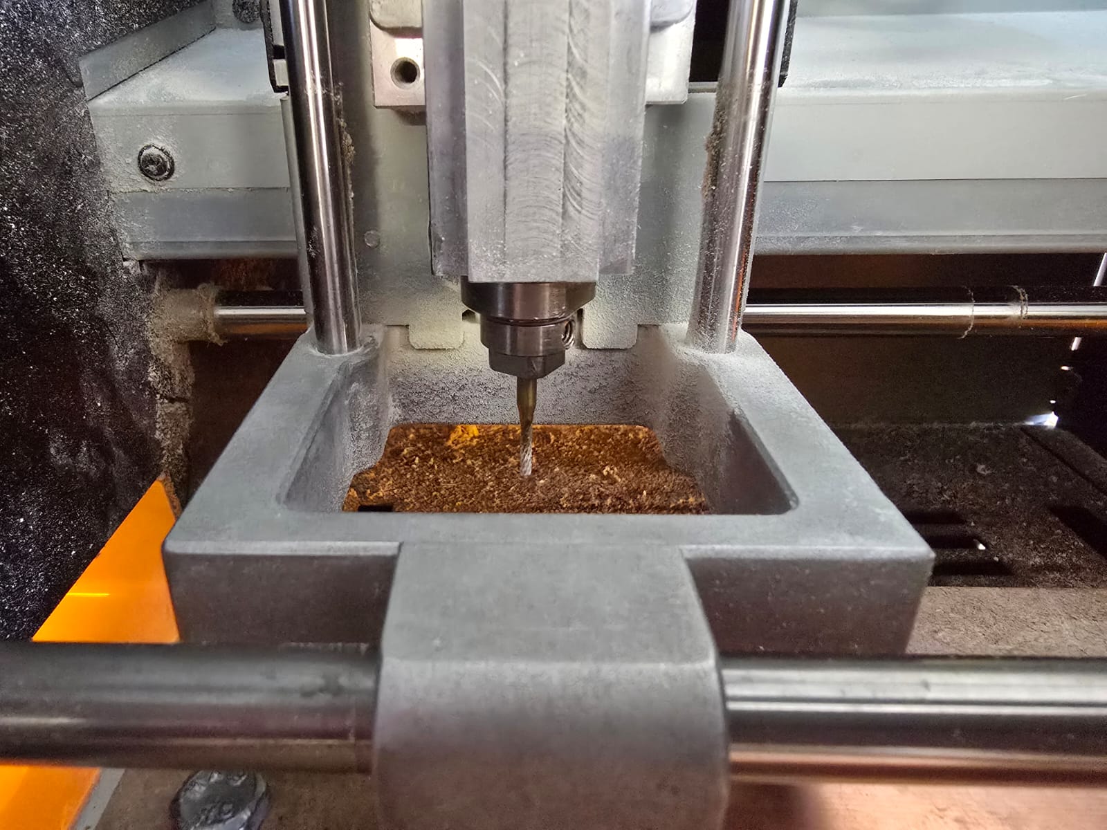 Installing the 1/64 inch end mill in the SRM-20 collet