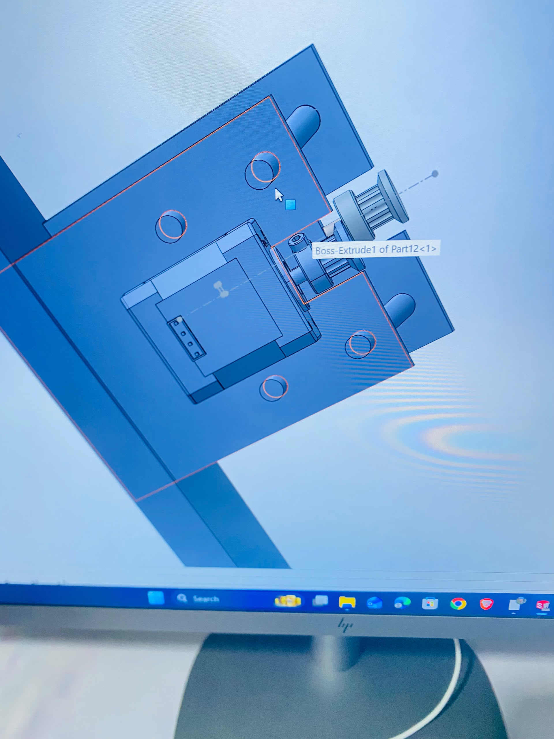 Complete mechanical assembly model in SolidWorks
