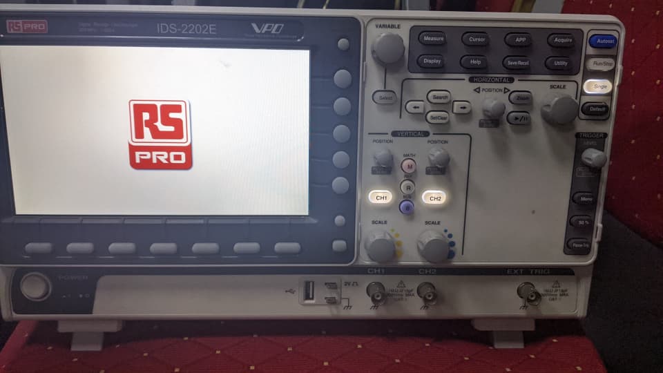 RS Pro Oscilloscope Boot Screen
